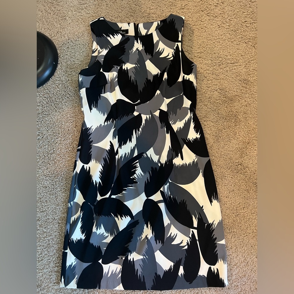 Black and white abstract pattern professional work dress size 10